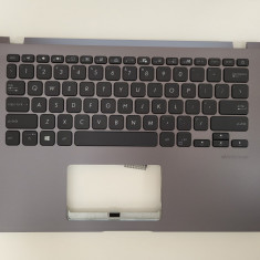 Carcasa superioara cu tastatura palmrest Laptop, Asus, VivoBook 14 X409, X409BA, X409DA, X409DJ, X409DL, X409FA, X409FB, iluminata, gri, layout US