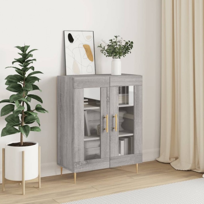 vidaXL Servantă, gri sonoma, 69,5x34x90 cm, lemn compozit