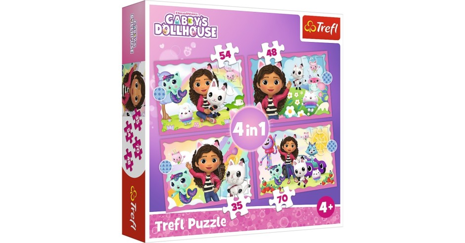 PUZZLE TREFL 4IN1 GABBYS DOLLHOUSE AVENTURILE LUI GABBY | Okazii.ro