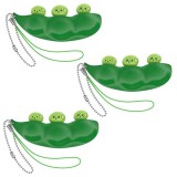 Cumpara ieftin Set 3 Jucarii Antistres Pastaie Mazare Verde, 6.5cm, Breloc, Silicon. Fete 3+ ani