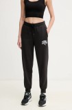 Puma pantaloni de trening femei, culoarea negru, cu imprimeu, 685037