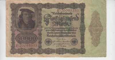 M1 - Bancnota foarte veche - Germania - 50000 marci - 1922 foto