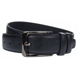 Curea barbati, eleganta, latime 3.8cm, Negru, cusatura, piele eco - CK125N