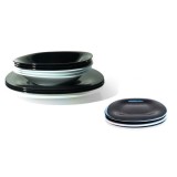 Set de masa CARINE 18 piese, alb-negru, farfurii, decor elegant pentru masa Handy KitchenServ, Perfect Home
