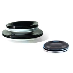 Set de masa CARINE 18 piese, alb-negru, farfurii, decor elegant pentru masa Handy KitchenServ