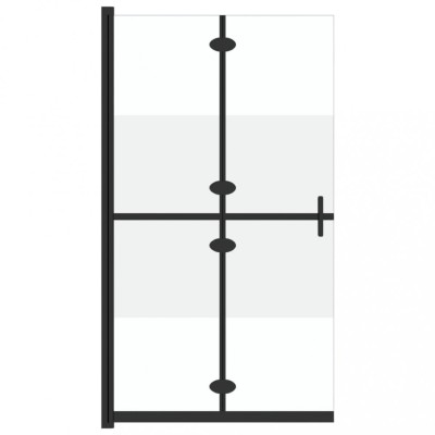 Perete dus walk-in pliabil, 80x190 cm, sticla ESG jumatate mata foto