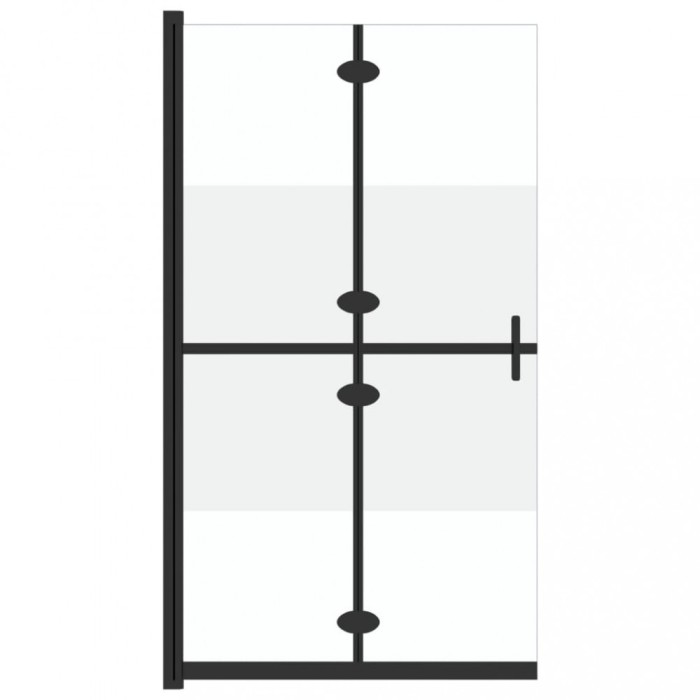 Perete dus walk-in pliabil, 80x190 cm, sticla ESG jumatate mata