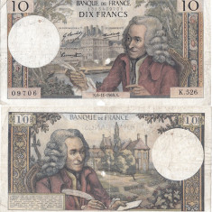 1969 (6 XI), 10 francs (P-147c.6) - Franța