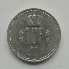 Luxemburg 10 Francs 1971 km # 57 moneda nichel