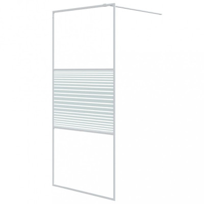 Perete de duș walk-in, alb, 90x195 cm, sticlă ESG transparentă foto