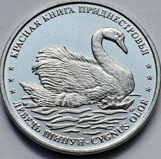 1 rubla 2018 Transnistria, Mute Swan, unc foto