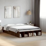 VidaXL Cadru de pat, stejar maro, 135x190 cm, lemn prelucrat