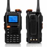 Statie Radio Portabila Emisie Receptie, Raza 30km, 999 Canale, Ecran 1.44", Baterie 2600mAh, Radio FM, Lanterna LED, Negru