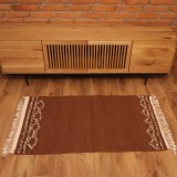 Covor Klim din l&acirc;nă naturală Maro Cu Alb