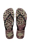 Havaianas slapi SLIM ANIMALS femei, culoarea negru, cu toc plat, 4147964.0006