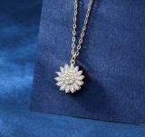 Colier Pandantiv Rotativ Floarea-Soarelui, Argint 925, AURIU - ALCA Fine Jewelry