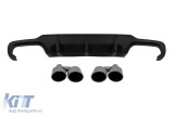 Difuzor tip C63 cu capete cromate potrivit pentru bara spate A Design pe Mercedes C-Class W204 sedan, C204 coupe 2011-2014 -oo--oo- Performance AutoTu