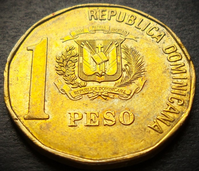 Moneda exotica 1 PESO - REPUBLICA DOMINICANA, anul 1992 *cod 4367 B = excelenta