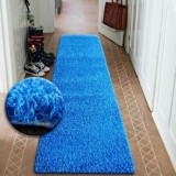 Traversa Shaggy 5cm albastru, 70 cm, Dreptunghi, Polipropilena