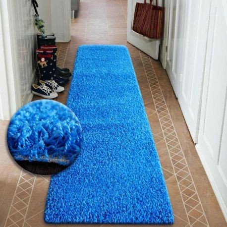 Traversa Shaggy 5cm albastru, 80 cm