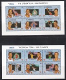 St. Vincent 1992 - J.O. - Barcelona, Dream Team-ul SUA la baschet, 2 Blocuri,MNH, Nestampilat