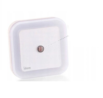 Lampa de veghe LED, Idom, cu senzor zi-noapte, 0.5W, 40lm, lumina calda 3500K, 100-240V foto