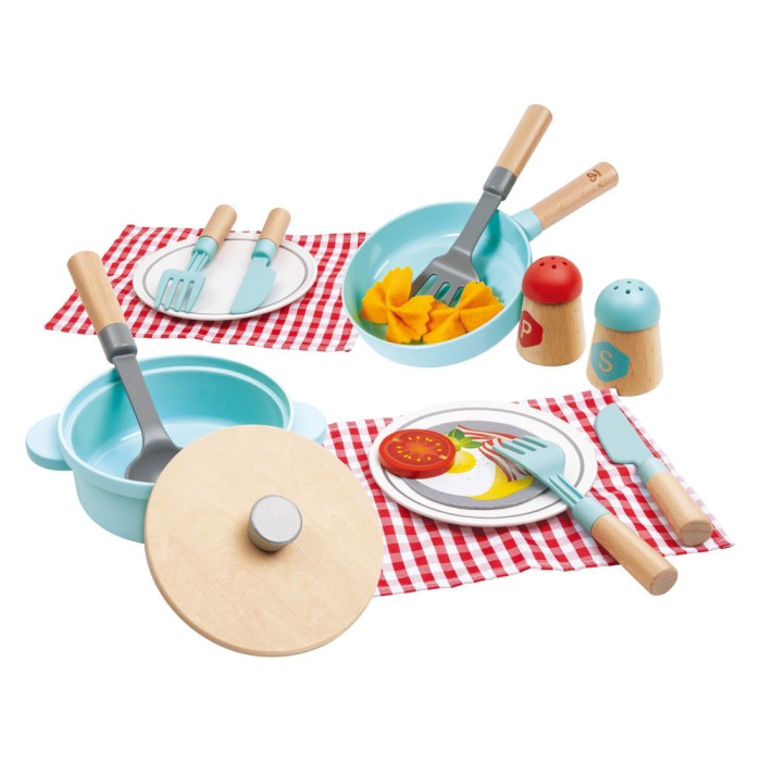 Set de joaca ustensile pentru gatit si servire 21 piese