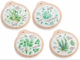 Cumpara ieftin Set 4 suporturi vase fierbinti pluta ceramica Plante aromatice cm 19,5 x 22 H