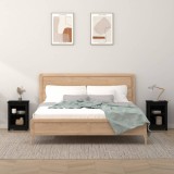 VidaXL Noptiere, 2 buc., negru, 40x35x55 cm, lemn masiv de pin
