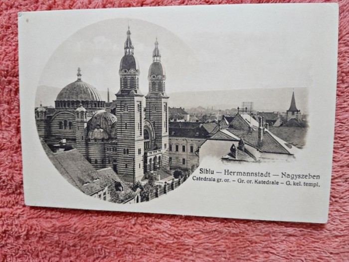 Carte postala, Catedrala din Sibiu, perioada interbelica
