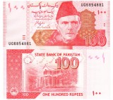Pakistan 100 Rupii 2019 P-48 UNC Bancnota Straina Asia