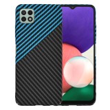 Husa slim carbon pentru samsung galaxy a22 5g - protectie premium fibershell, blue pulse