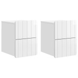 vidaXL Dulap de noapte suspendat cu sertar 2 pcs Alb foarte lucios 898304