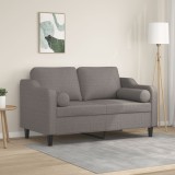 VidaXL Canapea cu 2 locuri cu pernuțe, gri taupe, 120 cm, textil 3200844