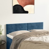 VidaXL Tăblii de pat, 2 buc., albastru &icirc;nchis, 72x5x78/88 cm, catifea 346156
