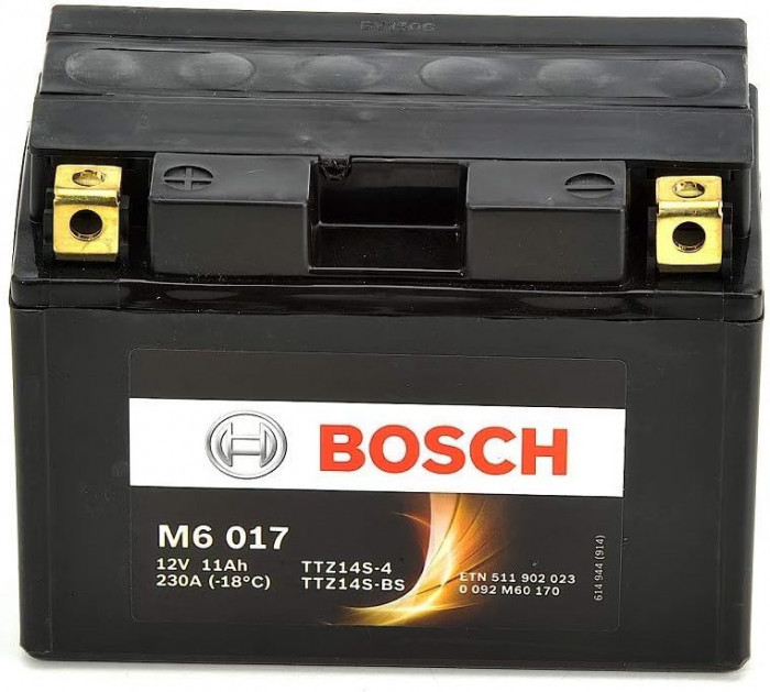 Baterie Moto Bosch M6 Factory Activated 11Ah 230A 12V TTZ14S-BS 0 092 M60 170