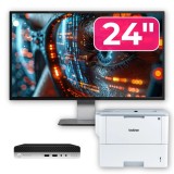 Pachet PC second hand HP ProDesk 400 G4 Mini, i5, monitor 24 si imprimanta