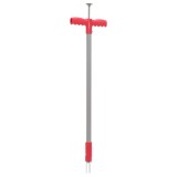 Dispozitiv Eliminare Buruieni vidaXL, Otel, 93.5cm, Rosu/Gri, Extractie Usoara, Fara Aplecare, Maner Ergonomic