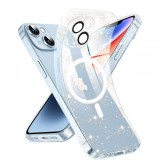 Husa MagSafe pentru Apple iPhone 14, Techsuit, SparkleSkin, Transparenta