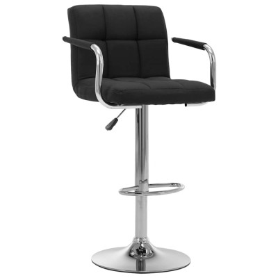 Scaun de bar, negru, material textil foto