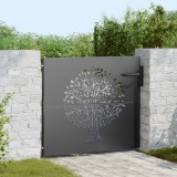 vidaXL Poartă de grădină Negru 100 x 100 cm Oțel vopsit &icirc;n pulbere