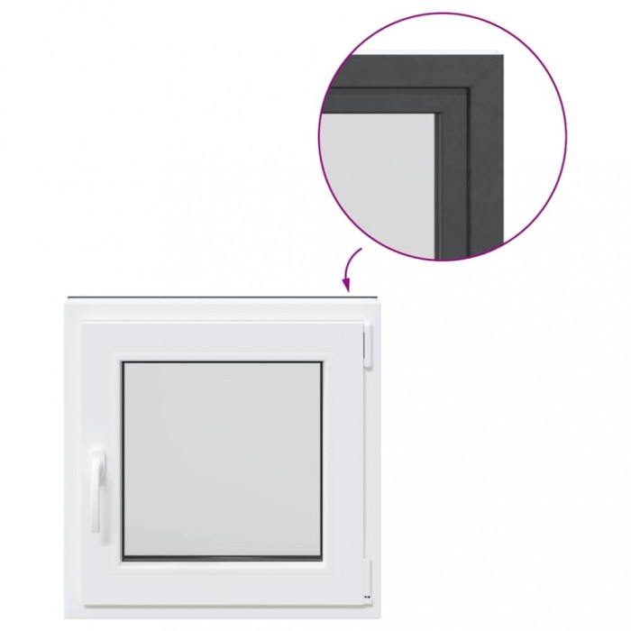 Fereastra de subsol 60x60 cm Rabatabil DIN dreapta Antracit