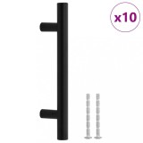 Cumpara ieftin Manere de dulap, 10 buc., negru, 96 mm, otel inoxidabil