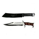 Cumpara ieftin Set Cutit Maceta Rambo IV IdeallStore, Otel Inoxidabil, Teaca Piele, Vanatoare, Colectie, 43cm