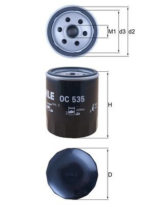 MAHLE OC 535 Filtru ulei foto