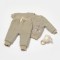 Set bluza dublata si pantaloni Ursulet, Winter muselin, 100% bumbac - Verde, BabyCosy (Marime: 18-24 Luni)