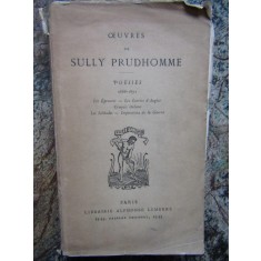 OEUVRES DE SULLY PRUDHOMME POESIES 1866-1872