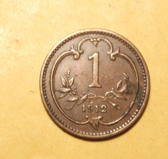 AUSTRIA 1 HELLER 1912