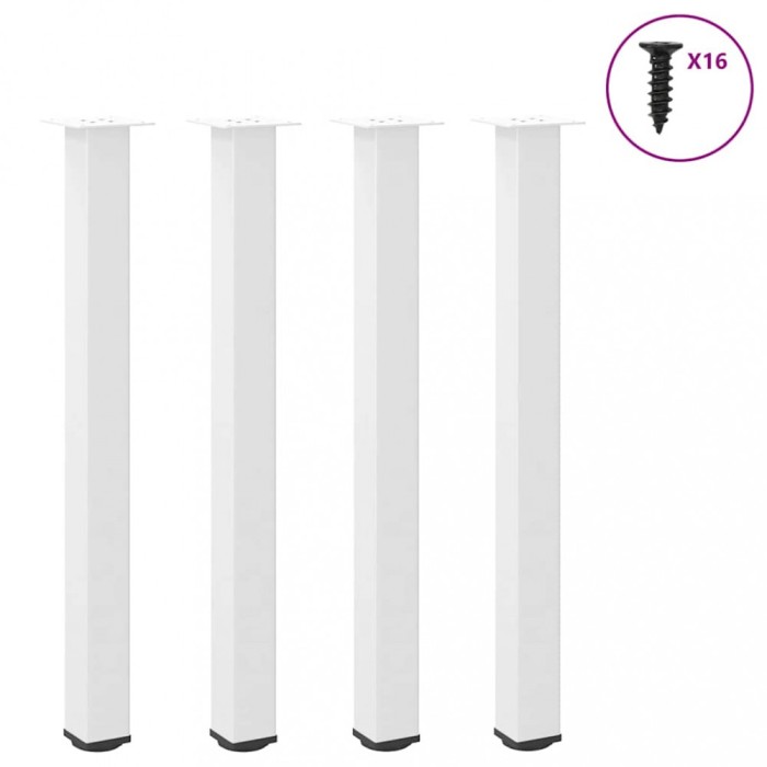 vidaXL Picioare de masă de bar, 4 buc., alb, 90-92 cm, oțel