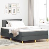 VidaXL Pat Box Spring cu Saltea Gri &Icirc;nchis 120x200 cm Țesătură
